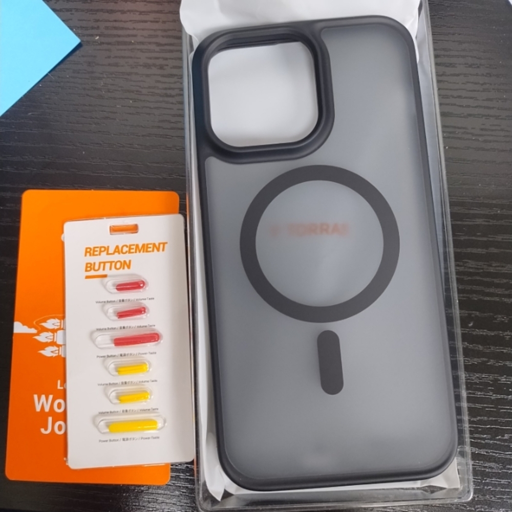 Black Phone Case with Replacement Buttons